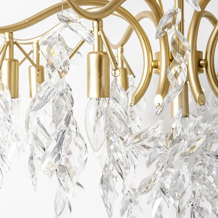 Crystal Cascade Chandelier Living Room Light Fitting