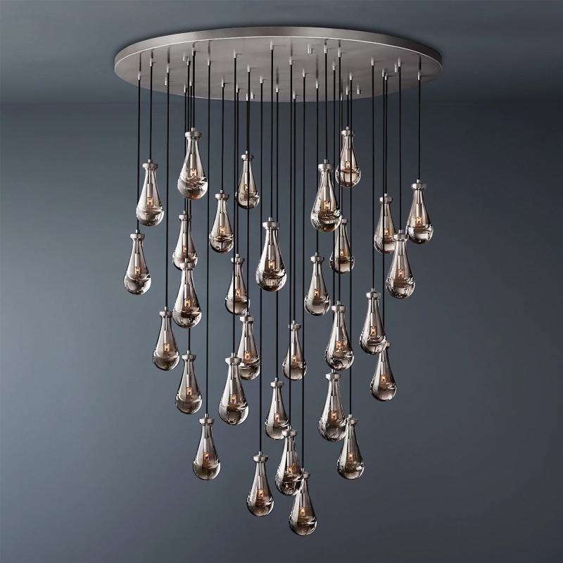 Raindrop Round Chandelier Light D60"