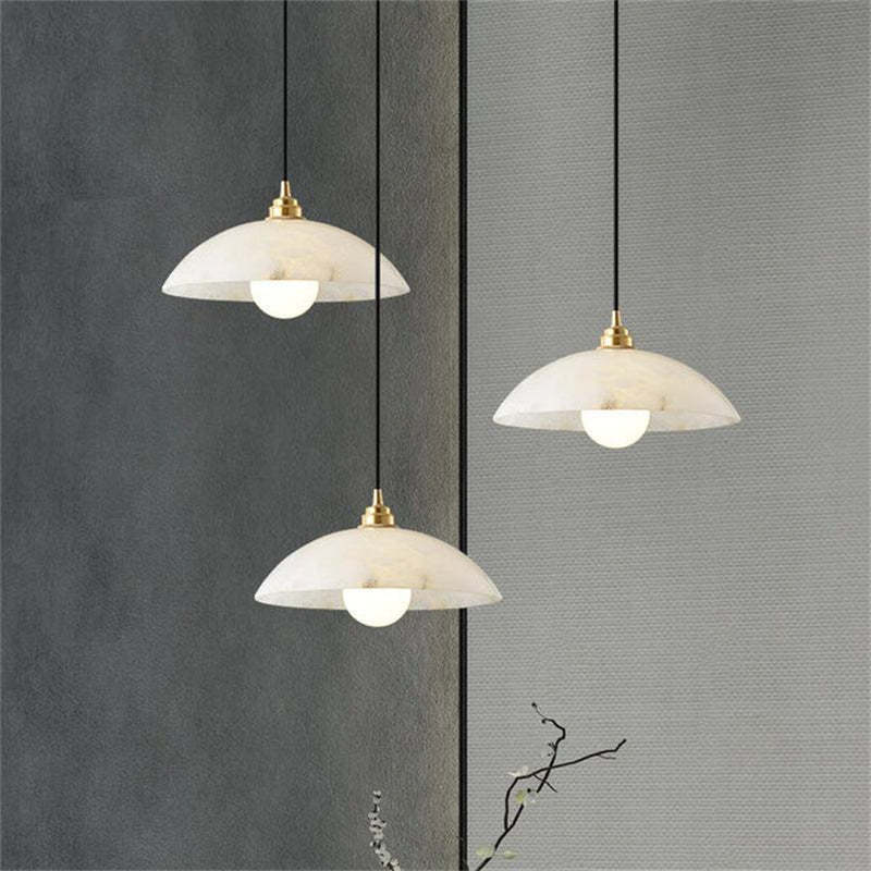 Modern Joni Alabaster Dome Pendant Light For Living Room