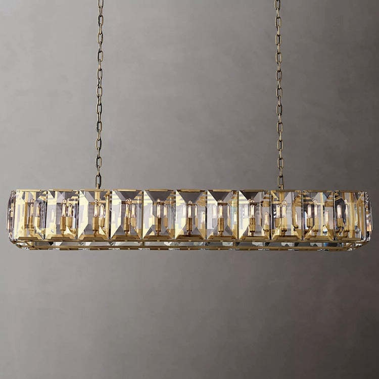 Artistic sense Multicurve Crystal Rectangular Chandelier