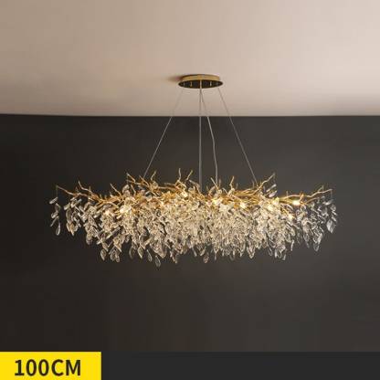 Branch Chandelier Crystals on Dining Room Table
