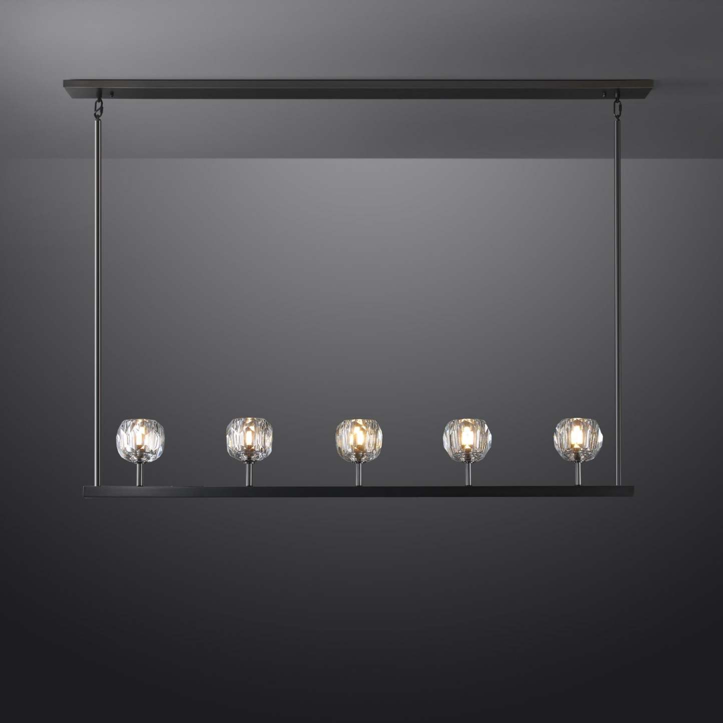 Cell de Glass Ball Linear Chandelier 48"