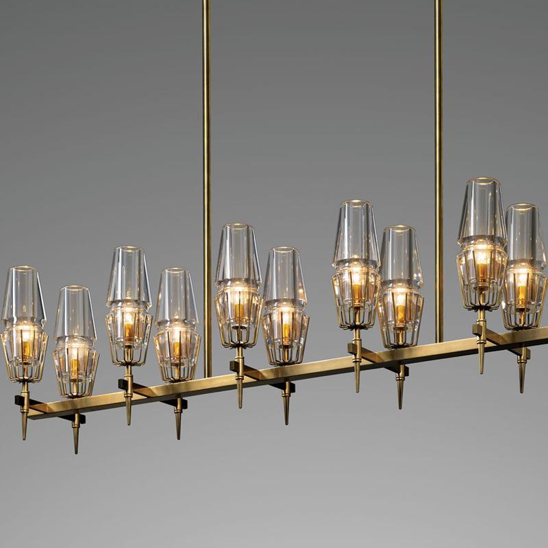 Chaillot Glass Brass Chandelier��Long??