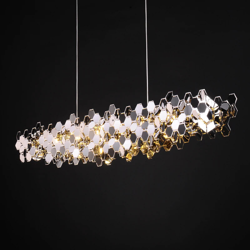 Modern Linear Chandelier Stainless Steel