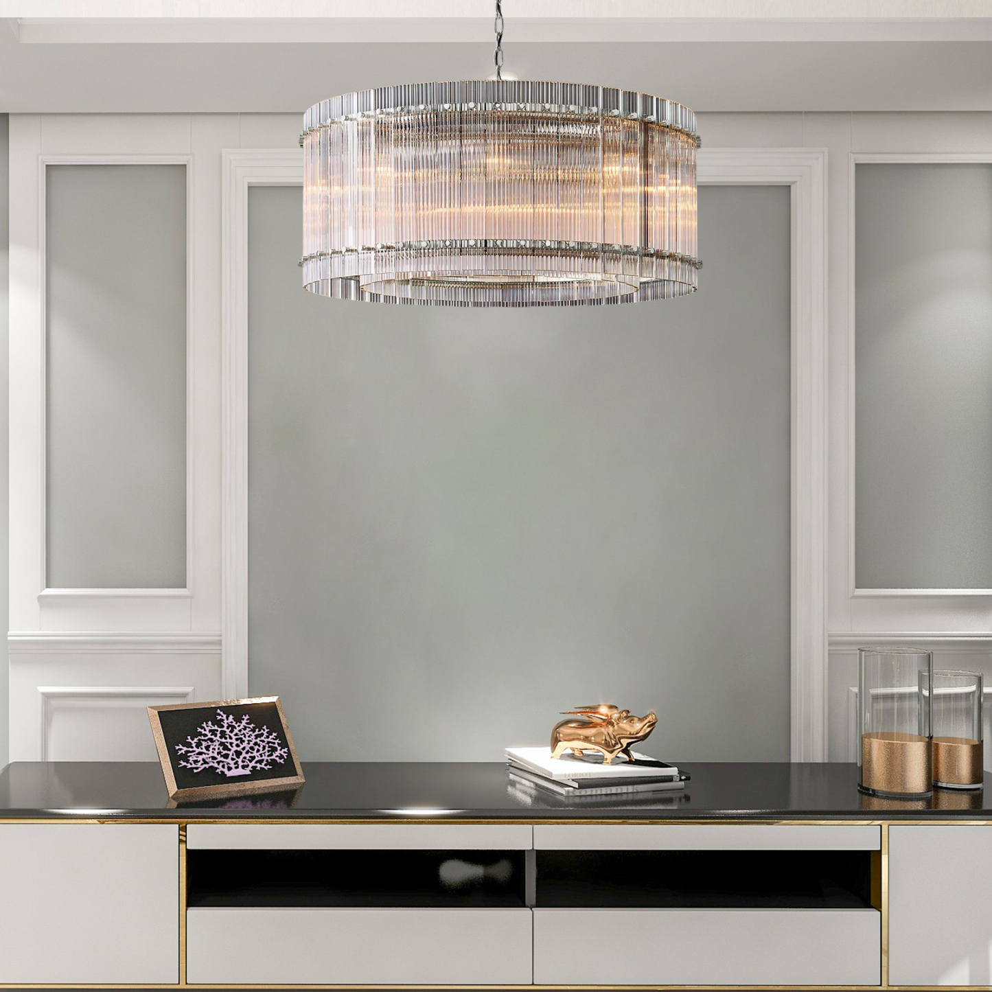 Hen Cbcro Modern luxury Round Crystal Chandelier 37"