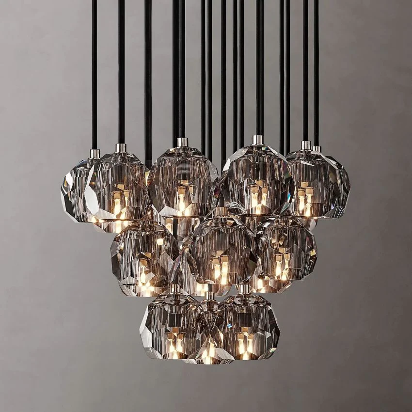 Cell Crystal Round Cluster Chandelier D 19"