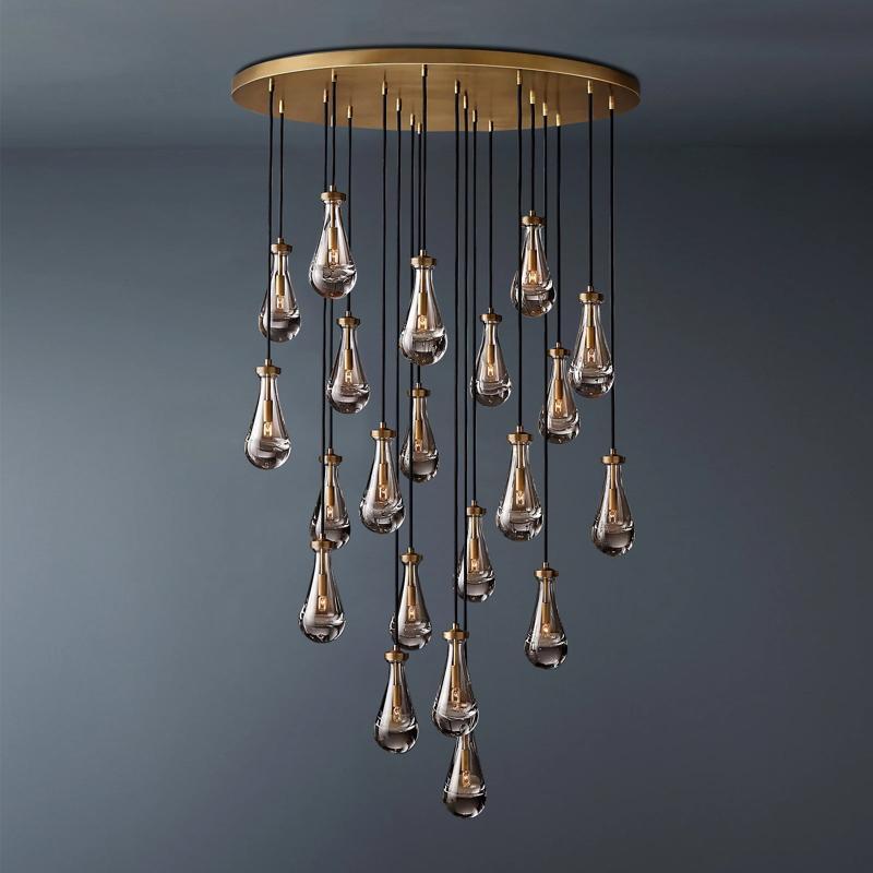Raindrop Round Chandelier Light 47"