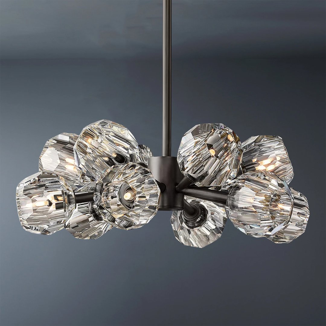 Cell de Crystal Ball Clear Chandelier 24"