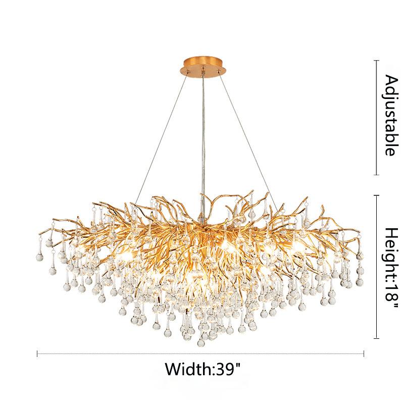 Kala Gold Branch Crystal Chandelier