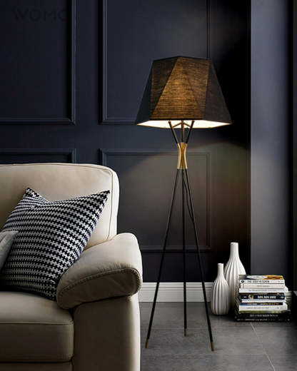 Faceted Tripod Floor Lamp-WM7004