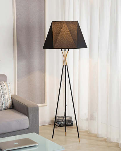 Faceted Tripod Floor Lamp-WM7004