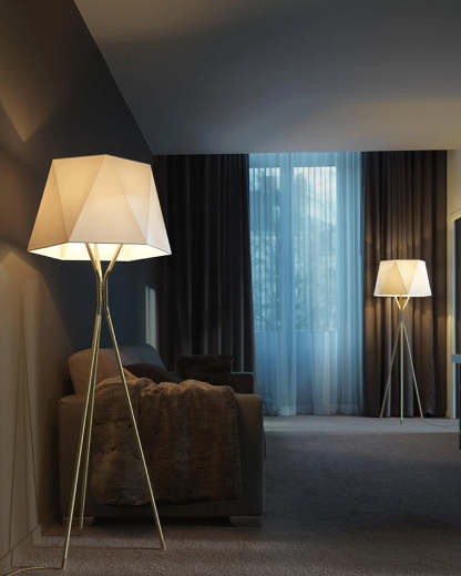 Faceted Tripod Floor Lamp-WM7004