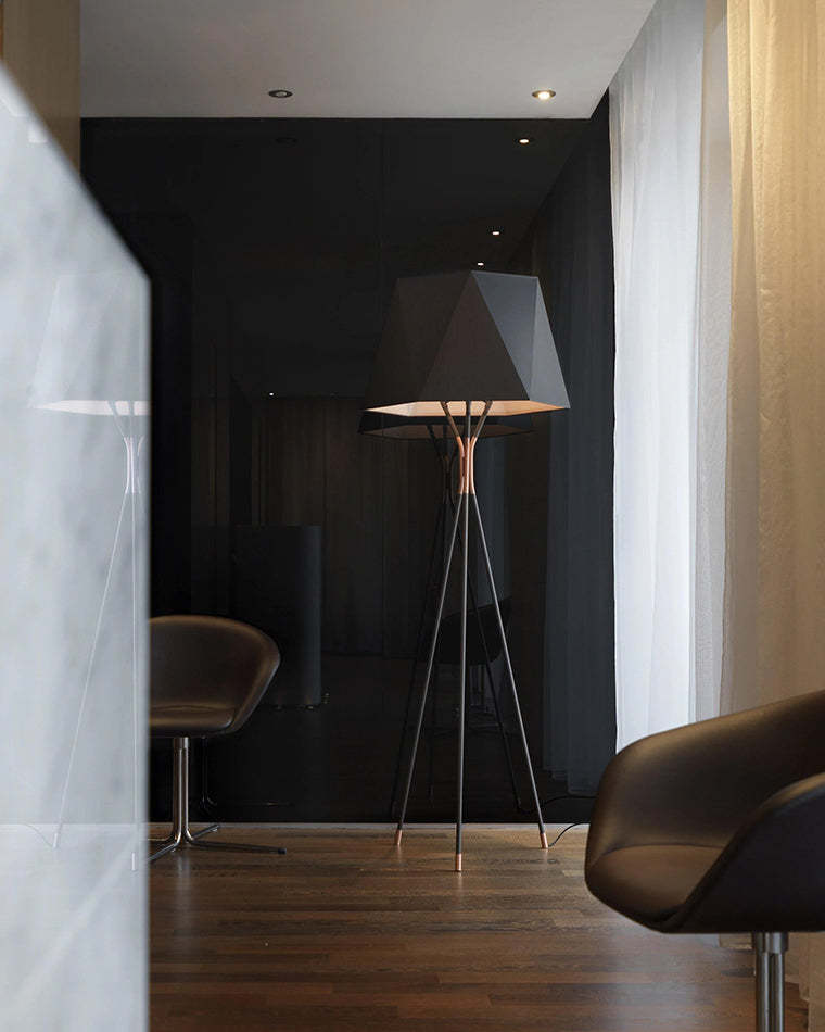 Faceted Tripod Floor Lamp-WM7004