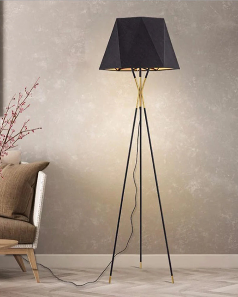 Faceted Tripod Floor Lamp-WM7004