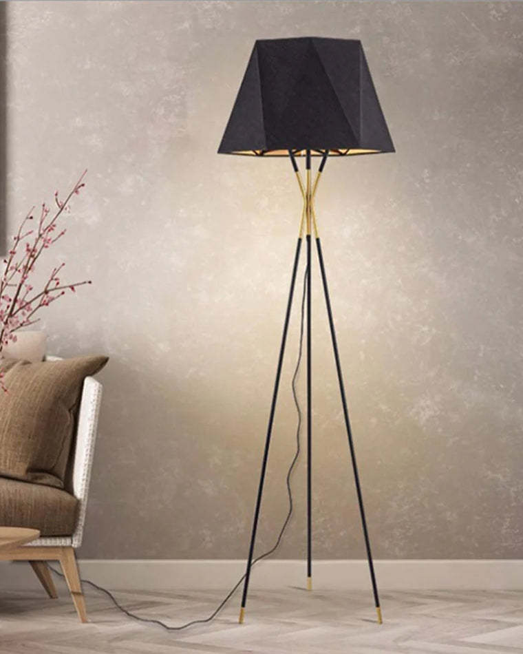 Faceted Tripod Floor Lamp-WM7004