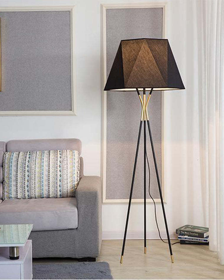 Faceted Tripod Floor Lamp-WM7004