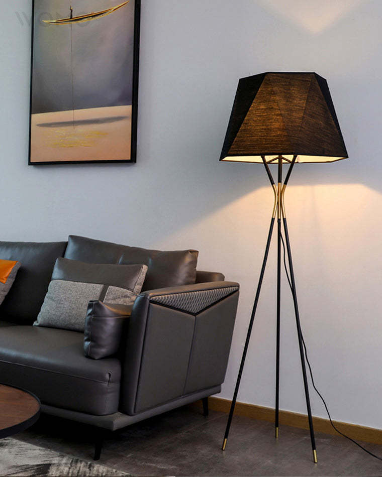 Faceted Tripod Floor Lamp-WM7004