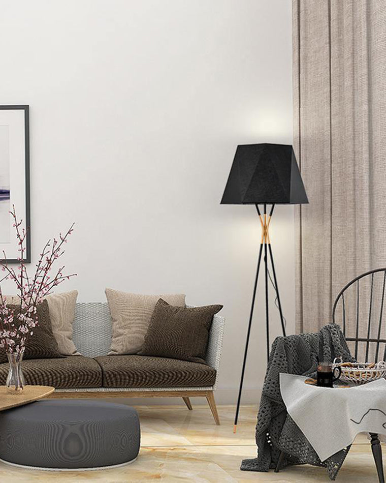 Faceted Tripod Floor Lamp-WM7004