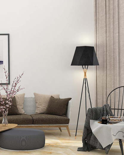 Faceted Tripod Floor Lamp-WM7004
