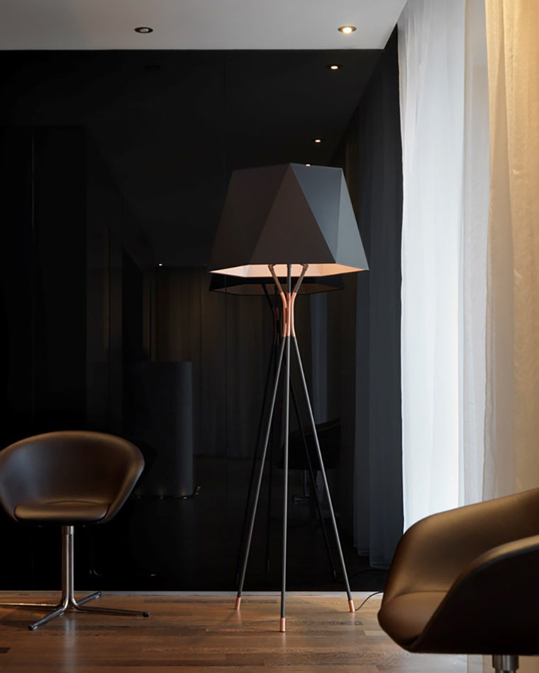 Faceted Tripod Floor Lamp-WM7004