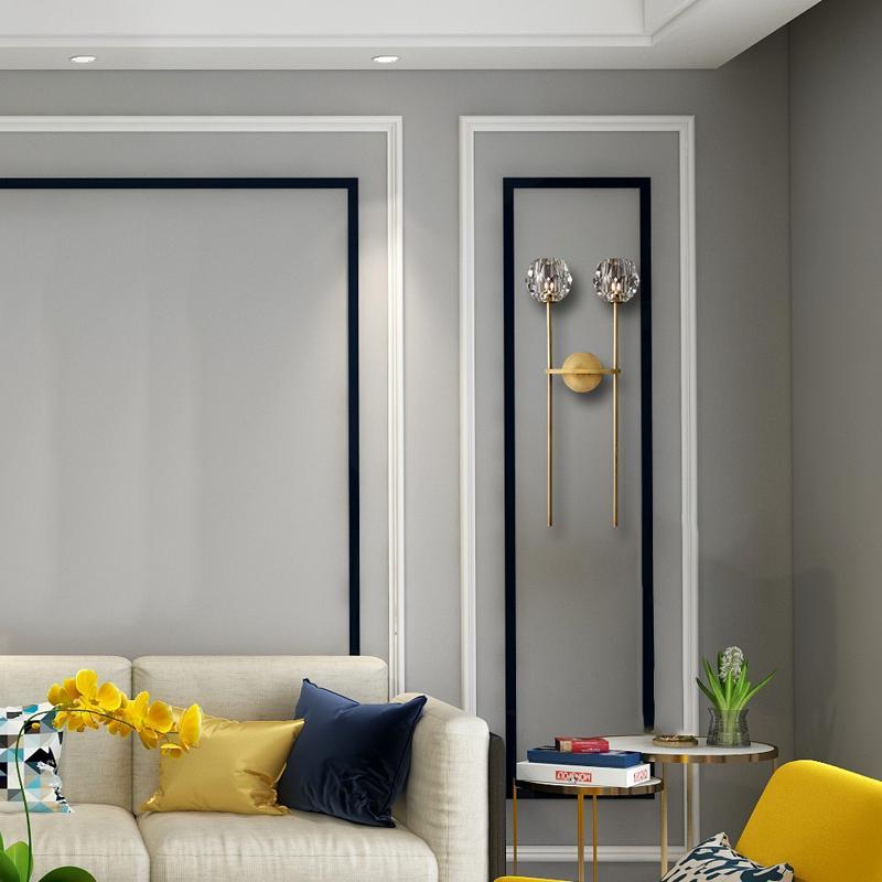 Cell de Double Clear Crystal Ball Wall Sconce