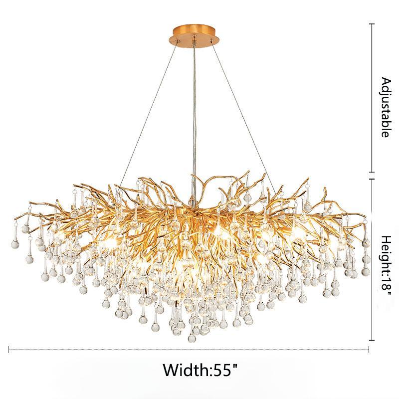 Kala Gold Branch Crystal Chandelier
