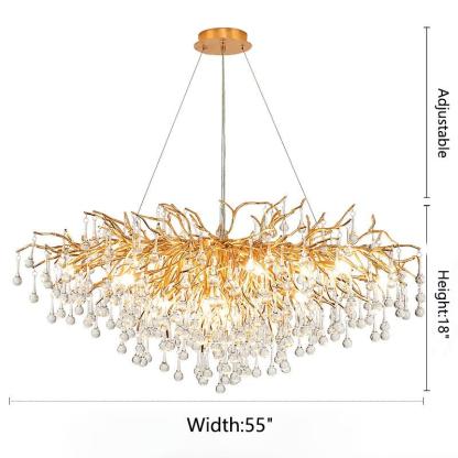 Kala Gold Branch Crystal Chandelier