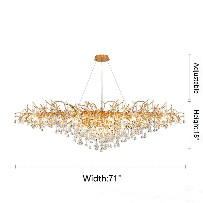 Kala Gold Branch Crystal Chandelier
