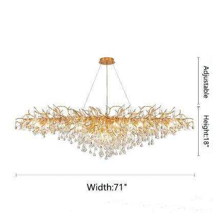 Kala Gold Branch Crystal Chandelier