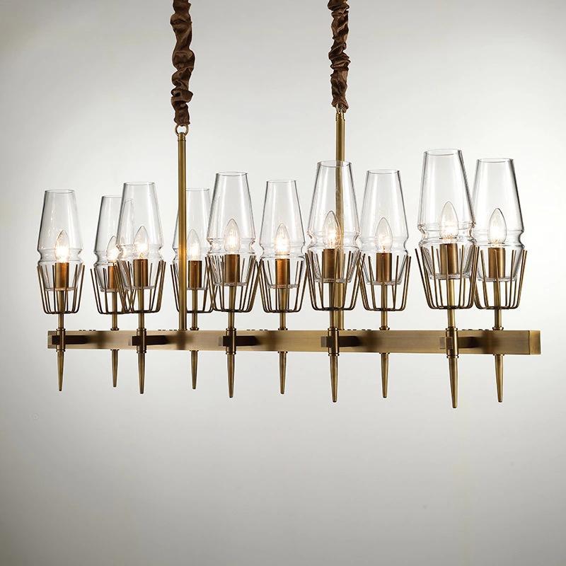 Chaillot Glass Brass Chandelier��Long??