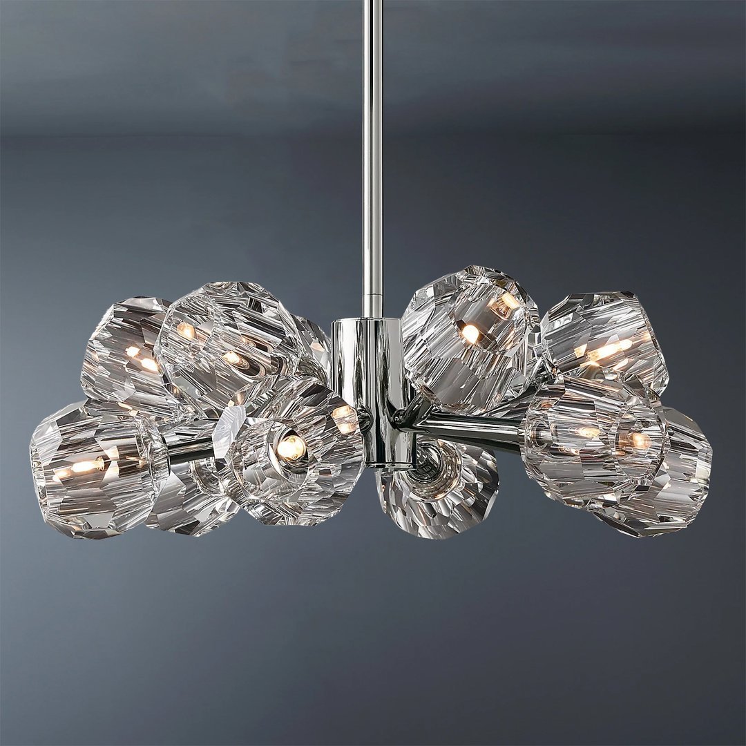 Cell de Crystal Ball Clear Chandelier 24"