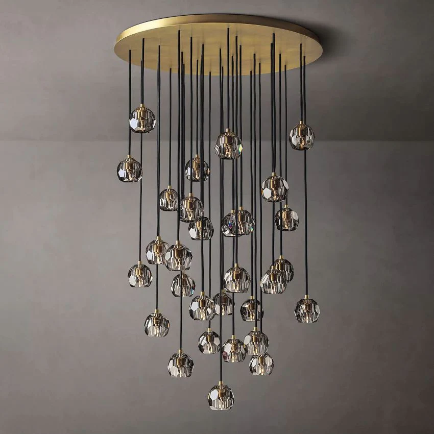 Cell Crystal Round Cluster Chandelier D 40"