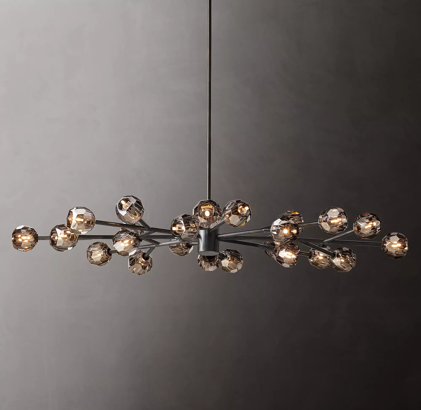 Cell de Crystal Smoke Chandelier 72"