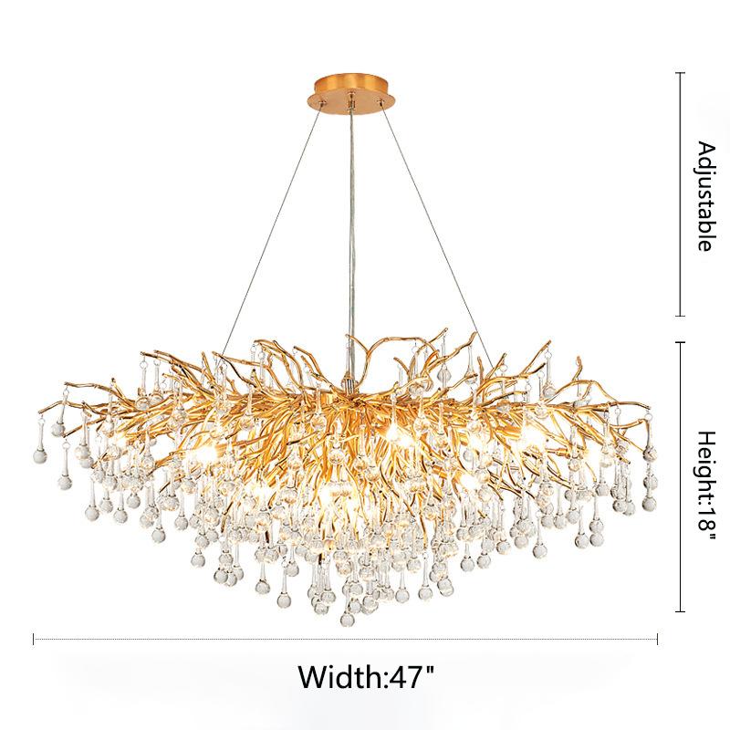Kala Gold Branch Crystal Chandelier