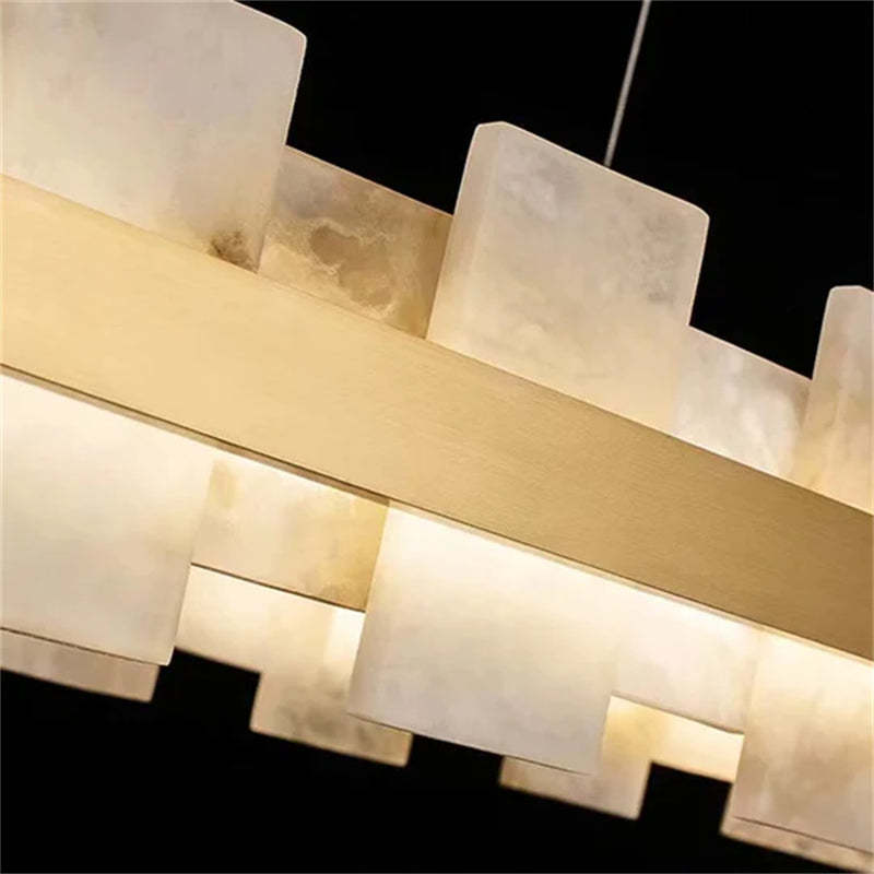 Anita Modern Round Alabaster Chandelier For Living Room