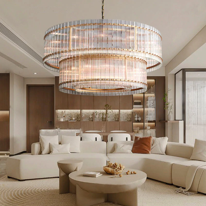 Hen Cbcro Modern 2-Tier Luxury Round Chandelier 60"