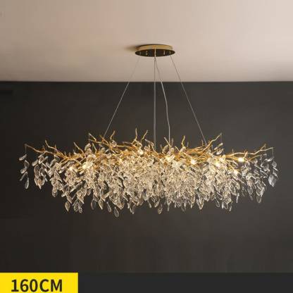 Branch Chandelier Crystals on Dining Room Table