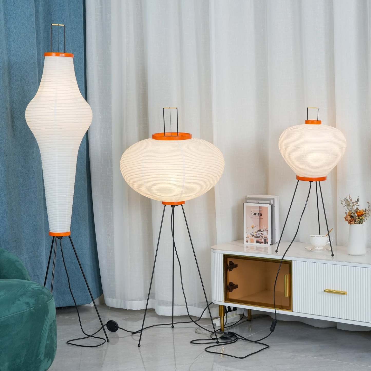 Rice Paper Traditional Floor Lamp