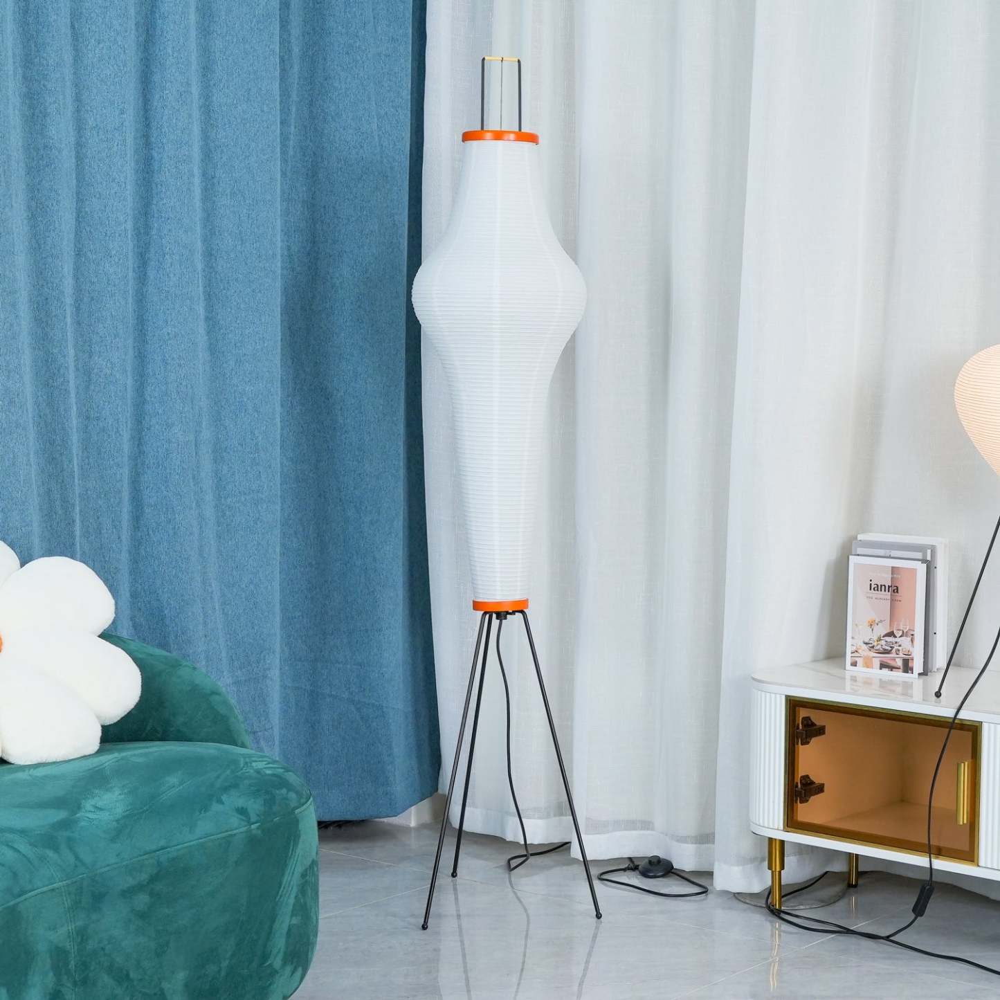 Rice Paper Traditional Floor Lamp