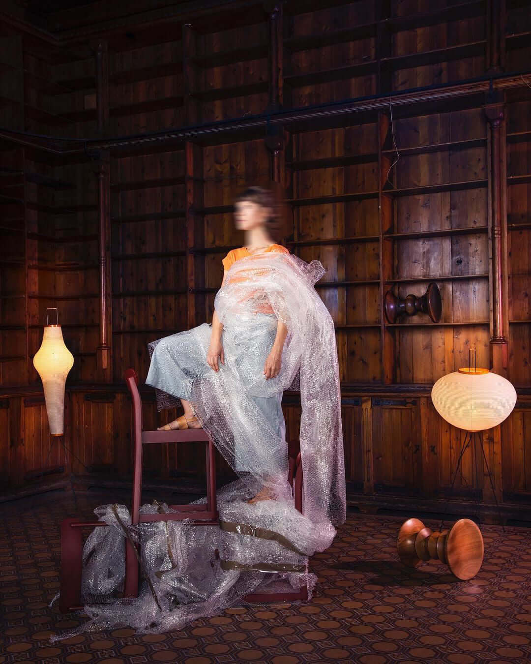 Rice Paper Traditional Floor Lamp