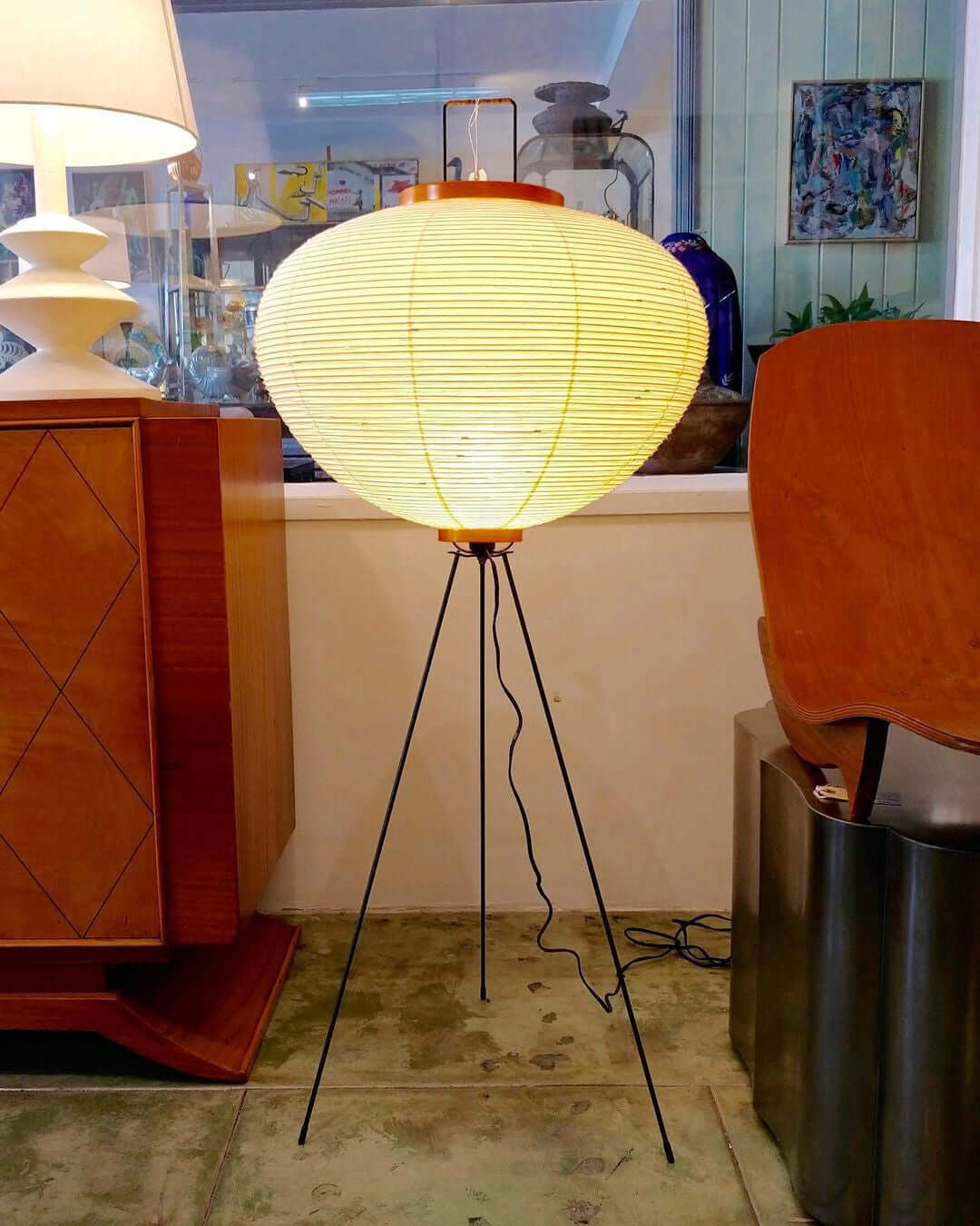 Rice Paper Traditional Floor Lamp