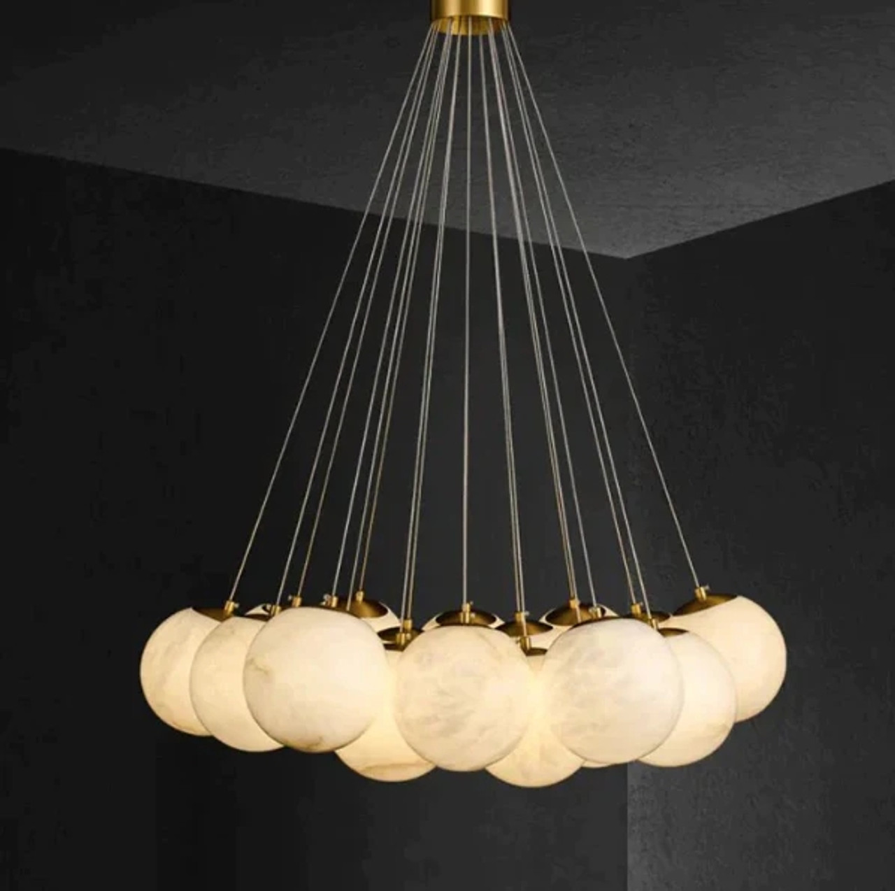 Alabaster Modern Pearl Ball Pendant Light For Dining Room
