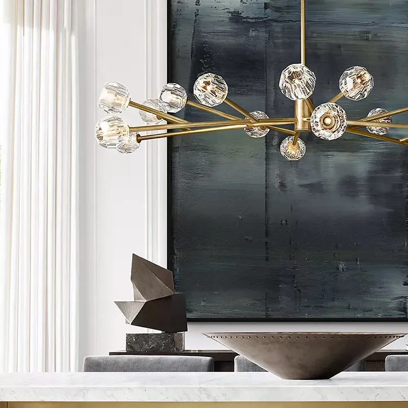 Belle De Crystal Ball Chandelier 60"