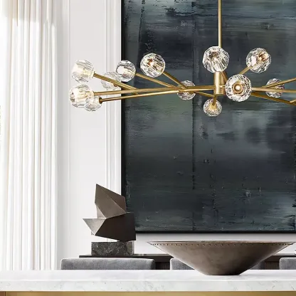 Belle De Crystal Ball Chandelier 60"