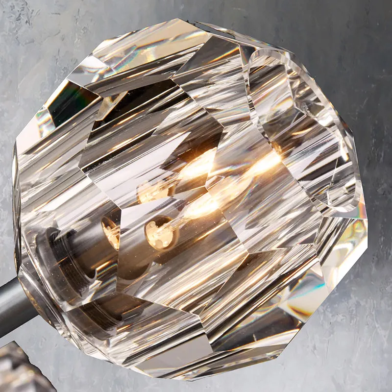 Belle De Crystal Ball Long Chandelier W 48"