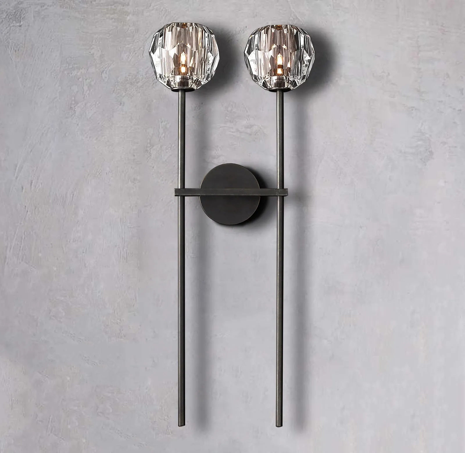 Belle De Crystal Double-Head Ball Wall Sconce