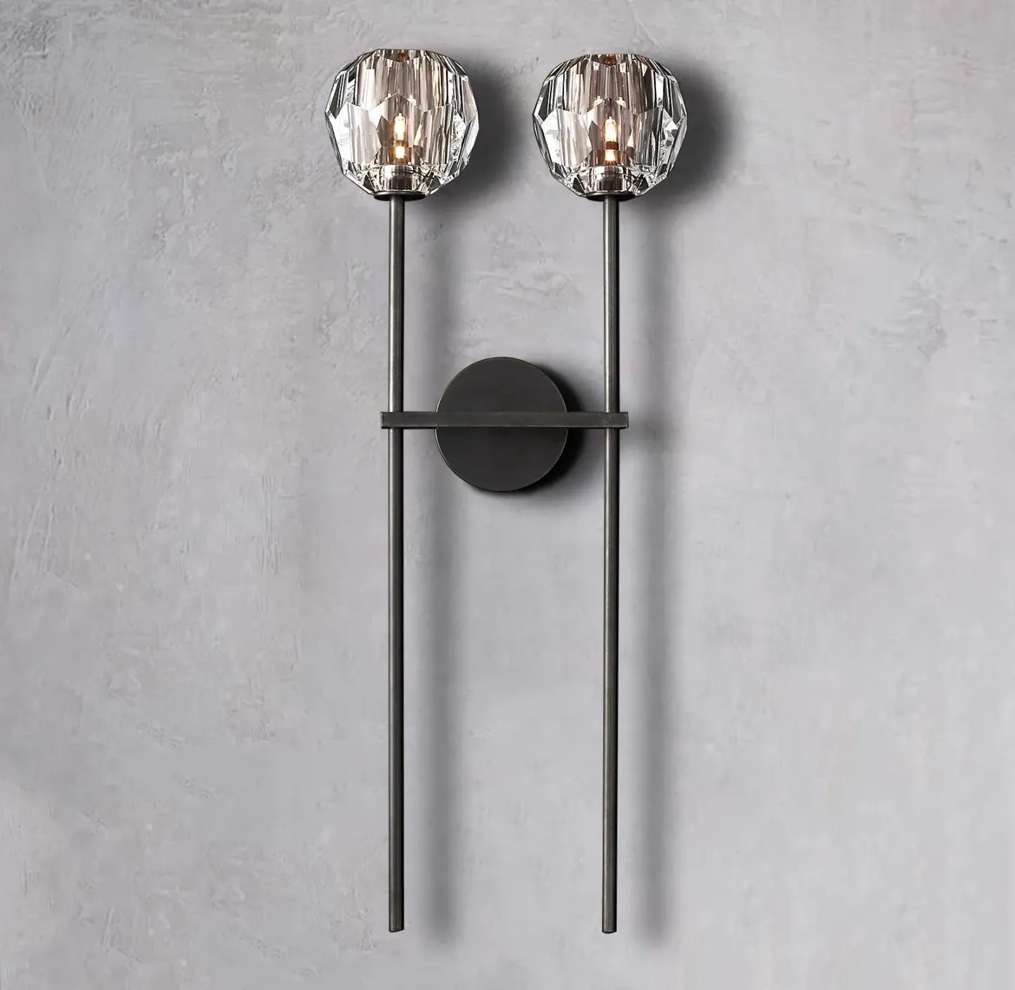 Belle De Crystal Double-Head Ball Wall Sconce