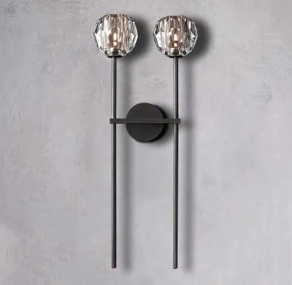 Belle De Crystal Double-Head Ball Wall Sconce