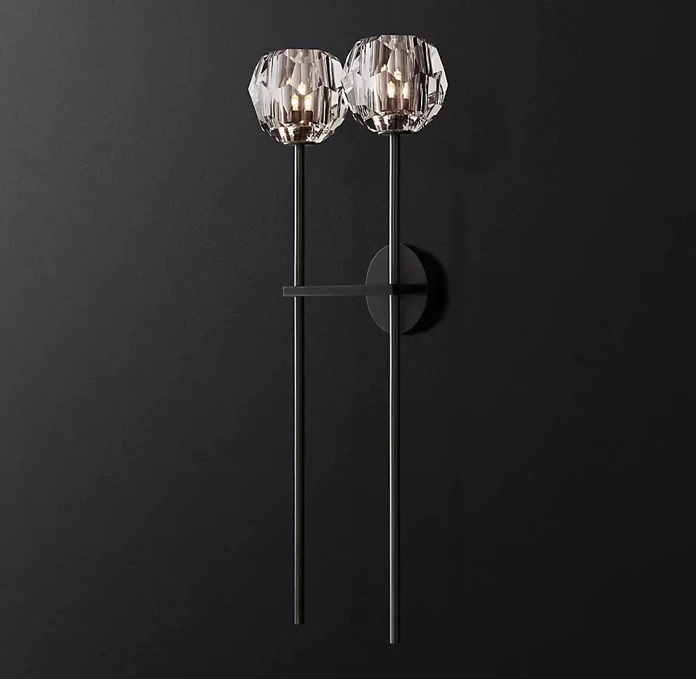 Belle De Crystal Double-Head Ball Wall Sconce