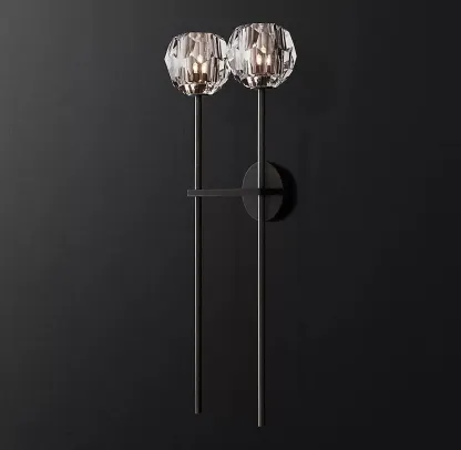 Belle De Crystal Double-Head Ball Wall Sconce
